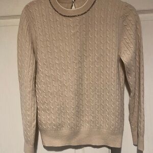 J. Crew Cashmere Cream Cable Knit Sweater